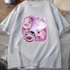 Three Moo Deng Moon Tshirt Unisex WOMEN Fuuny Cartoon Cute Moodeng Tshirt Cotton Short Sleeve O Neck Unisexs WOMEN Clothing Tops