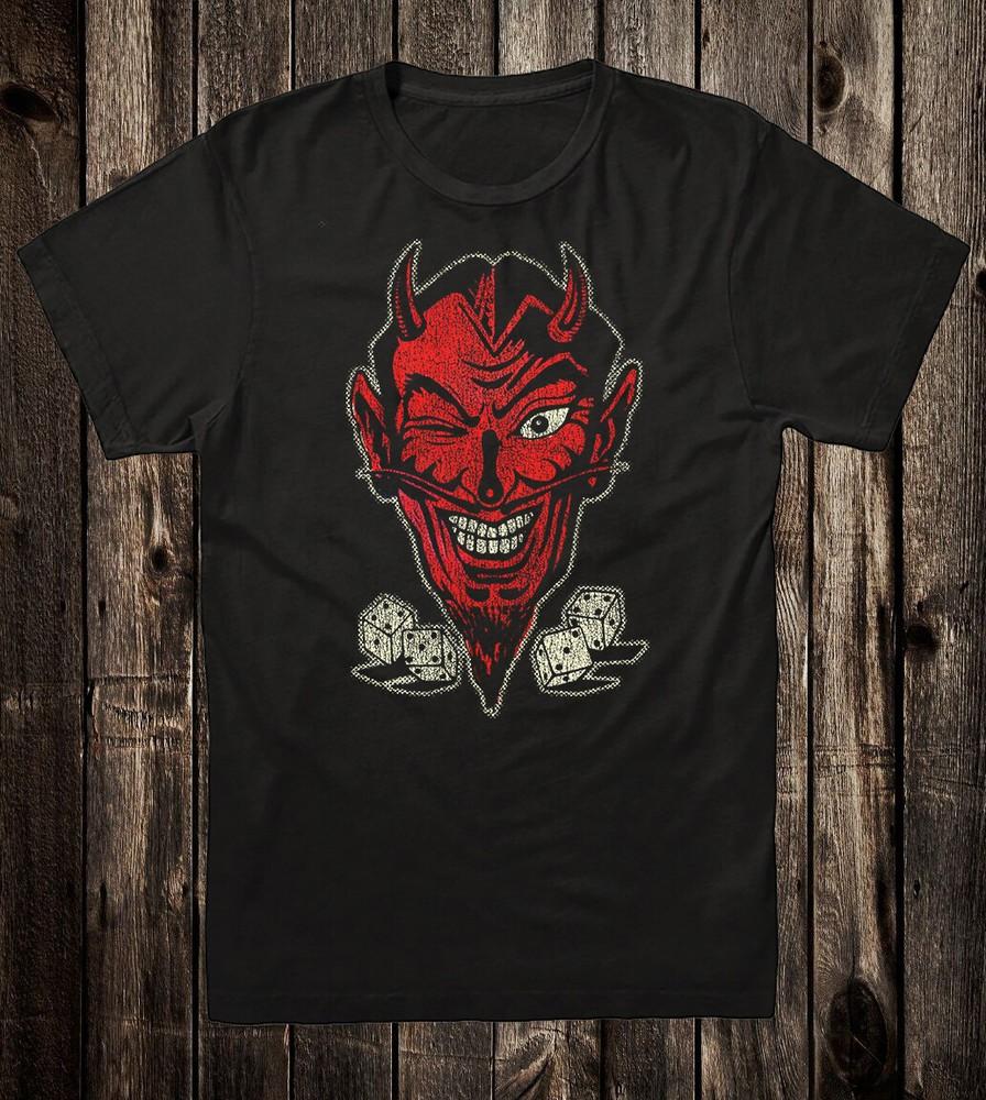 Retro Hot Rod Tee T Shirt Devil Dice Biker Chopper Vanner Drag Racing Speed Shop Unisex T-Shirt XXXL