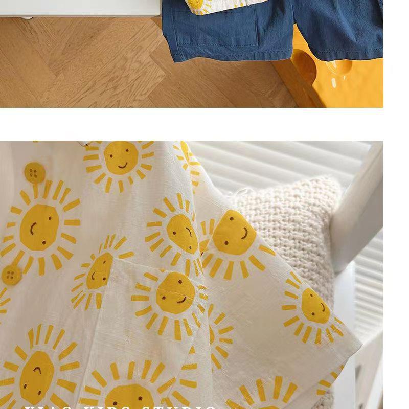 Cămăși Casual Florale de Vară pentru Băieți - Mâneci Scurte Stil Trendy de Plajă pentru Copii