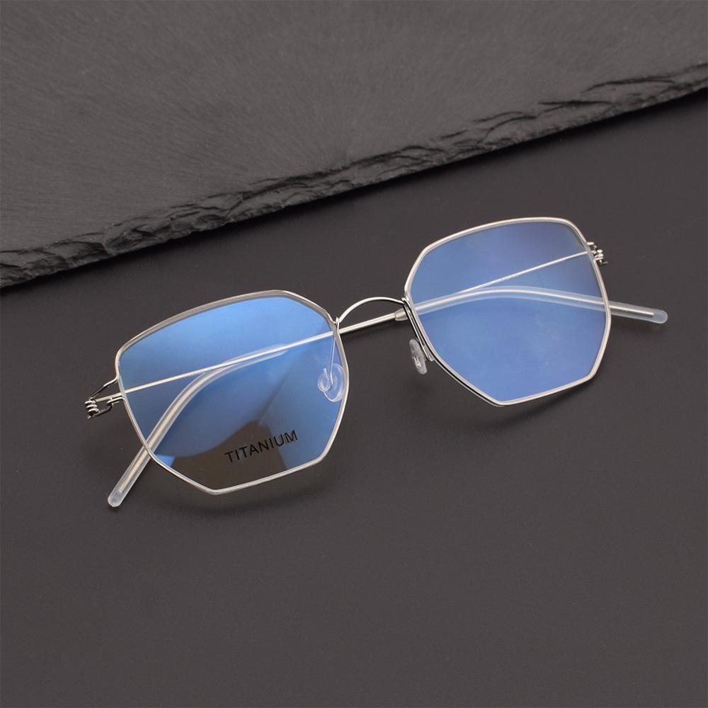 Linde Ultra-Light Esben Irregular Polygonal Anti-Blue Light Myopia Glasses Frame
