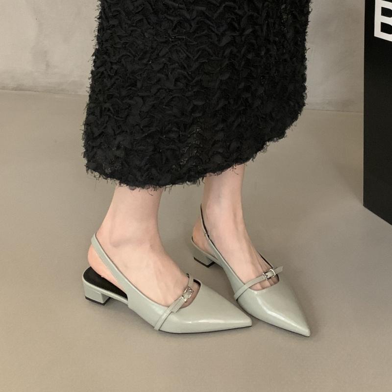 

Fashion Bailamos Women Sandals Fashion Slingback Woman Mules Shoes Pumps Dress Shoes Pointed Toe Elegant Low-heel Shoes 40