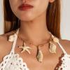 Geometric resort wind coral pendant necklace, summer beach wind acrylic exaggerated necklace