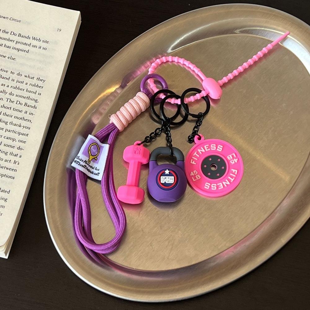 

Плетеный вручную фитнес-брелок Мини-гантель Нейлоновый шнур Подвеска Милый брелок для любителя спортзала Подарки для спортзала