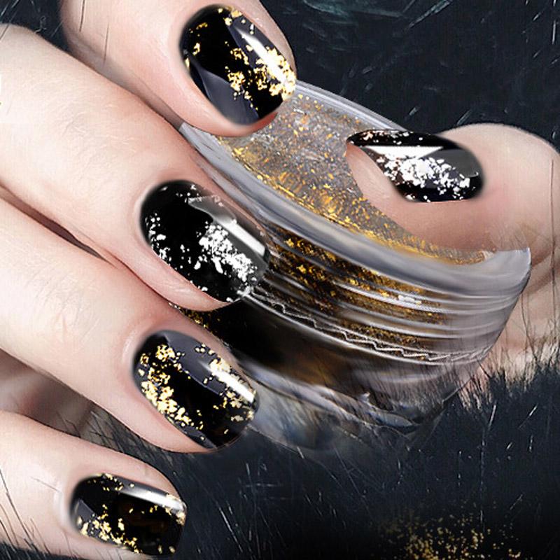 1 PC Gold Foil Sequins Nail Glitter Flakes Sparkly Aluminum Foil Nail Art Decorations All for Manicure Accessories