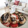 German Shepherds Round Area Rug,Carpet Rug for Living Room Bedroom Sofa Playroom Decor,Non-slip Floor Mat