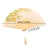 1Pc Bamboo Fans Dance Silk Folding Fan Vintage Home Decorations Chinese Art Crafts With Tassels Party Gift Hand Fan Photo Props