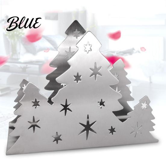 Christmas Tree Napkin Holder Holder Stainless Steel Vertical Paper Towel Stand Festive Organizer Decorative Dispenser for Holiday Party Dining Table