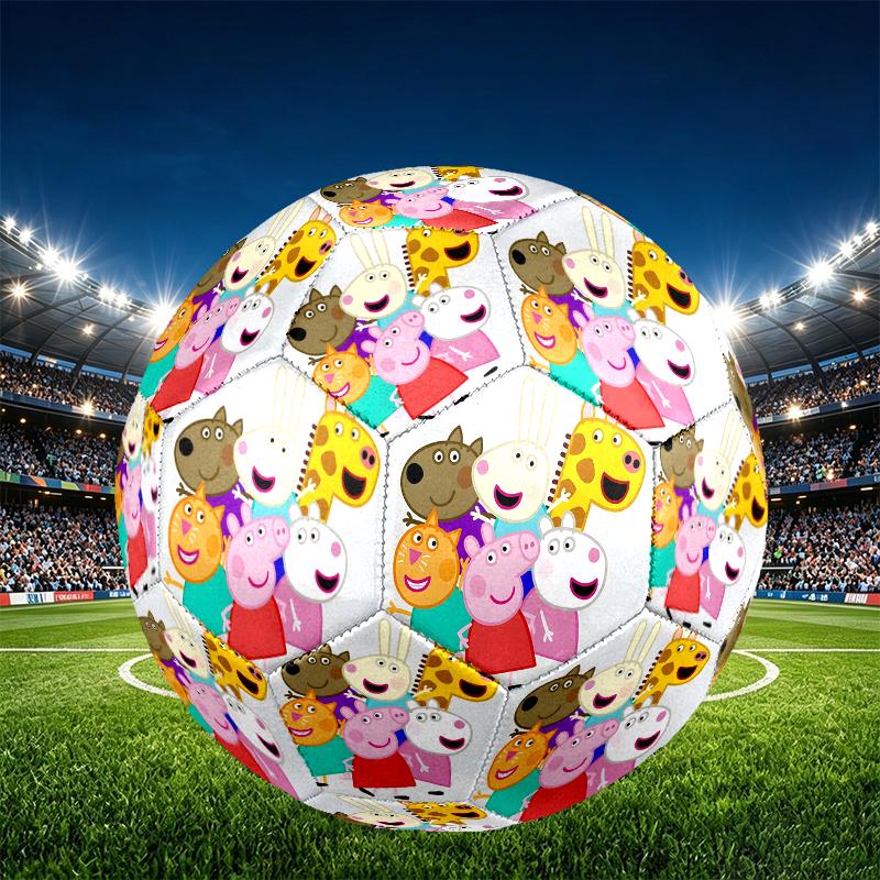 Peppa Pig Print Size 5 Soccer Ball, PU Wear Resistant Football for Match Training and Daily Practice, Birthday Gift for Soccer Fans
