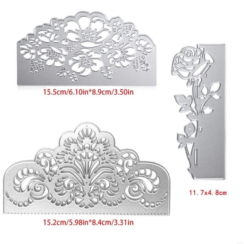 3pcs Invitation Metal Cutting Dies Stencil Scrapbooking DIY Album Stamp Paper Card Embossing Decor X3UC
