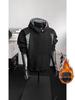 Men's Autumn Patchwork Hoodie: Chinese Ethnic Style, High Collar, Long Sleeve