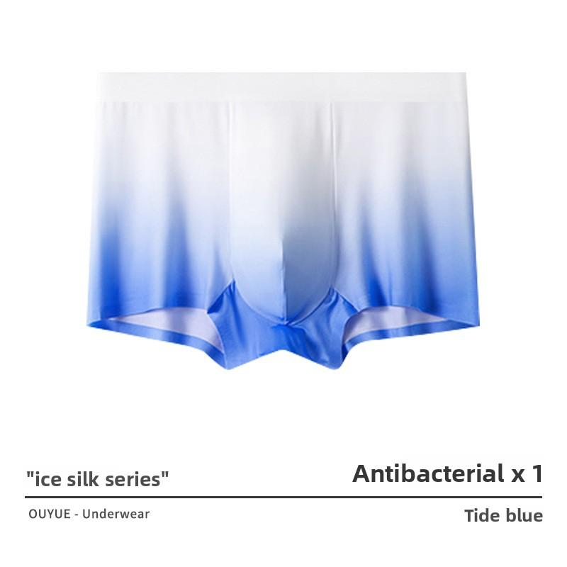 Men's Thin Summer Style Gradient Color Antibacterial Ice Silk Cool Feel No Trace Flat Angle Briefs