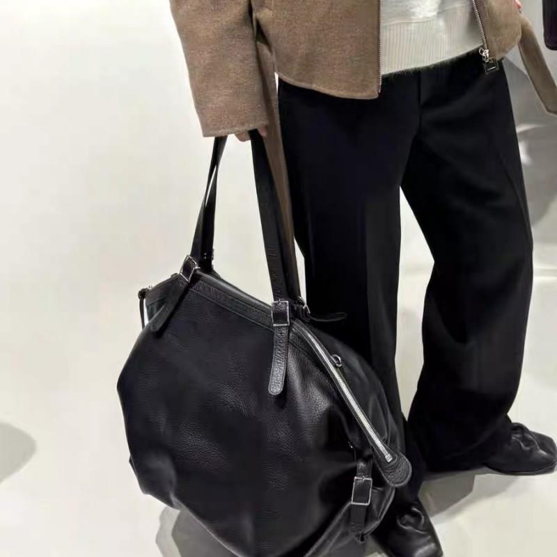 2025 Winter Black Canvas Tote Bag With Suede Lining Street Style Oversized Shoulder Handbag Daily Wear