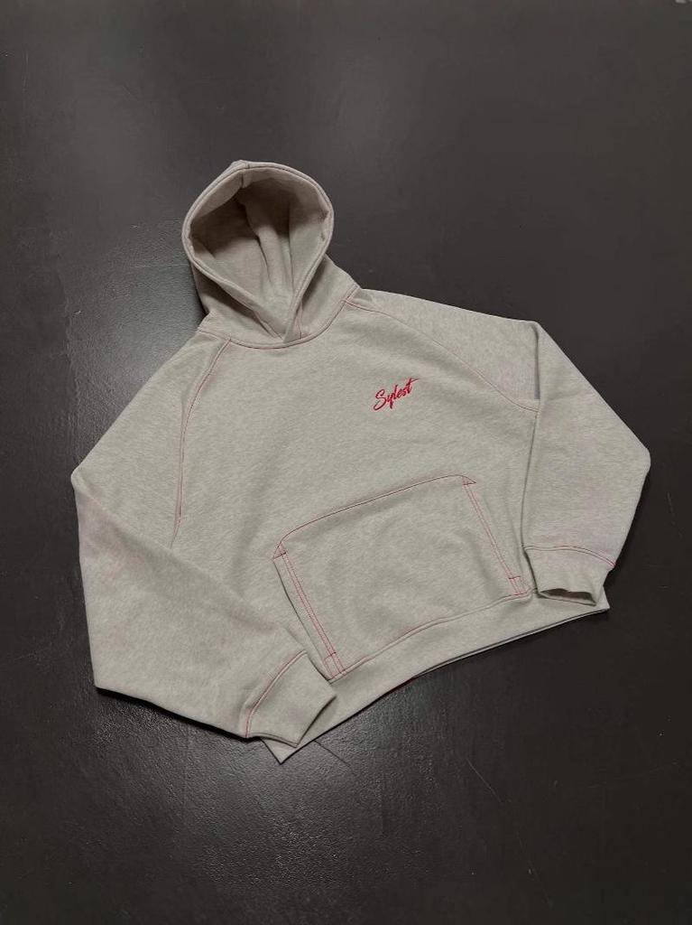 Unisex Y2K Harajuku Street Style Light Gray Hoodie for All Seasons