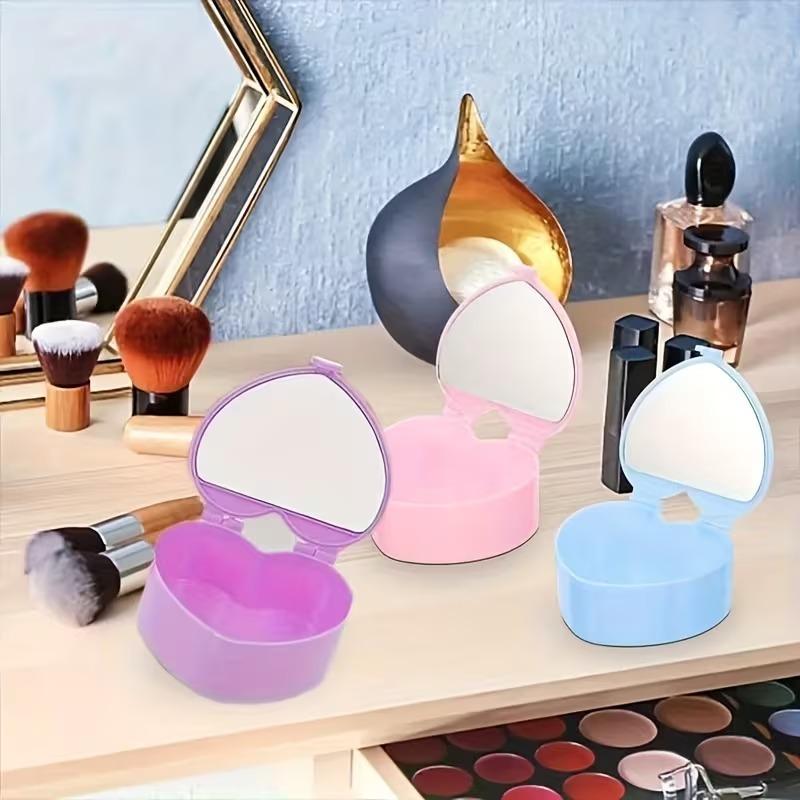 12pcs Heart Shaped Jewelry Boxes Portable Pocket Mirror Cute Plastic Storage Organizer for Rings Bracelets Small Jewelry Boxes