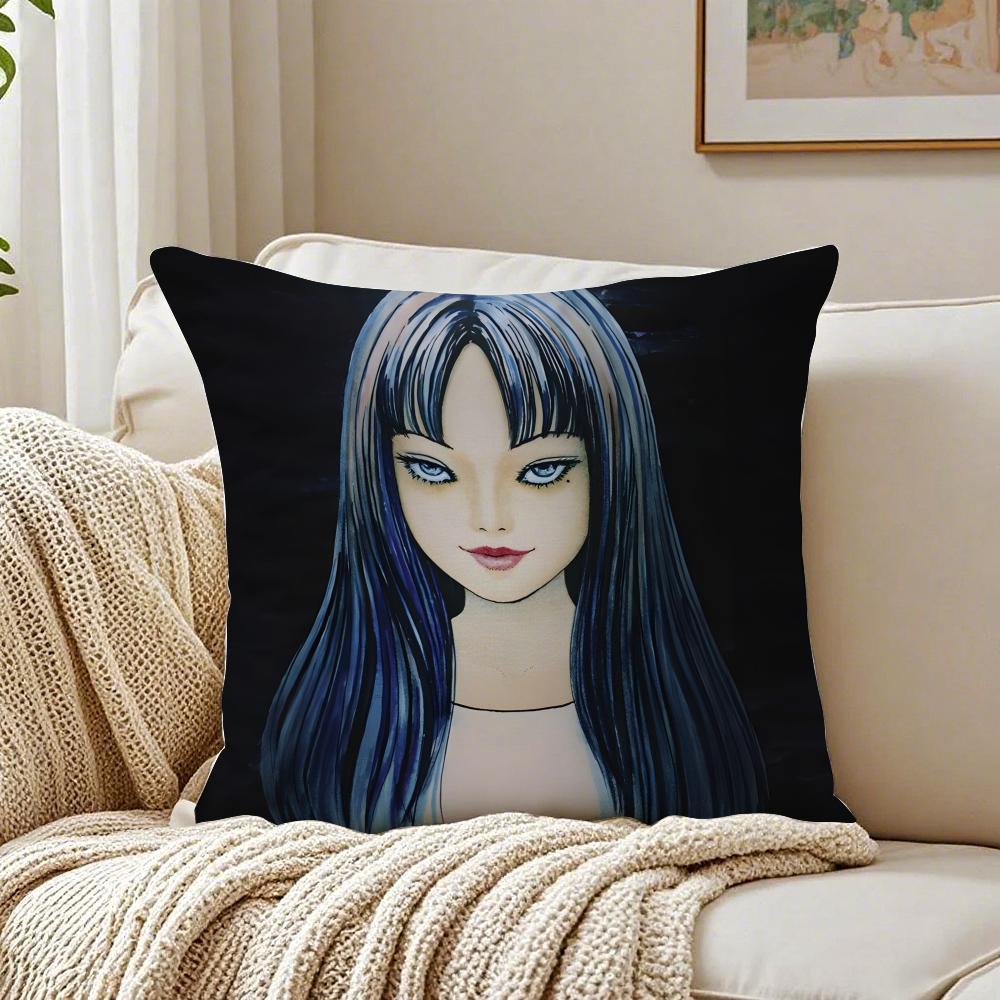 Creepy Japanese Manga TTomie Cushion Cover Pillowcase Antidustmite living Room Sofa Decor Cushion Room