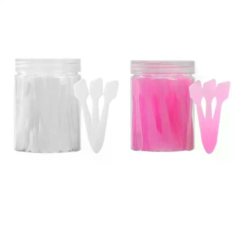 50/100Pcs Cosmetic Spatulas Scoop Face Cream Mask Mud Mixing Plastic Spoon Beauty DIY Tools Eyes Facial Makeup Applicator