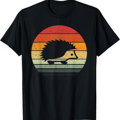 Vintage Retro Sunset Hedgehog T-Shirt