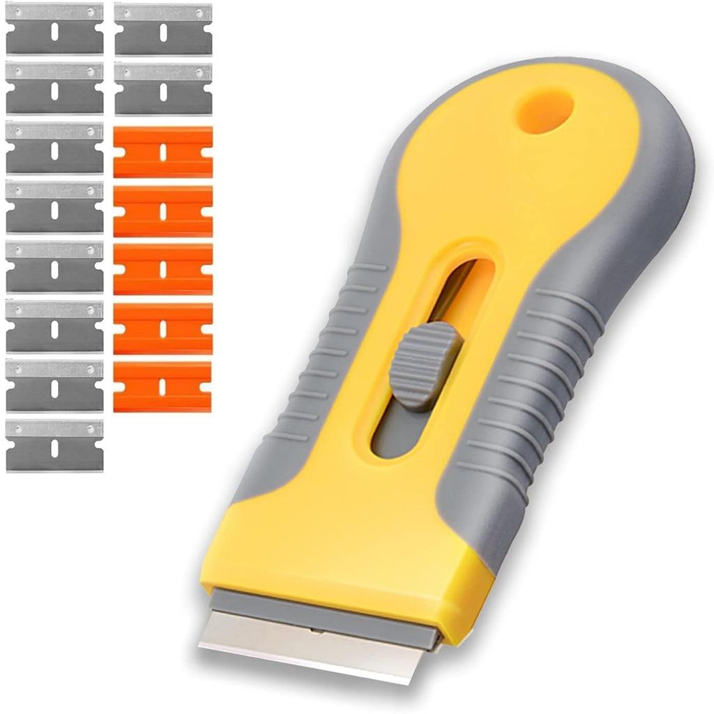 Glue Removal Blade Glass Oven Razor Scraper Plastic Handle Razor Scraper Spatula Car Film Tool Window Cleaning Blade Scraper