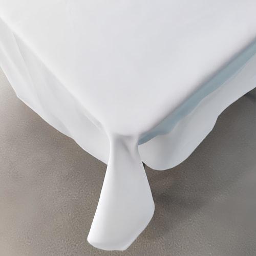 Ansimple Tablecloth, 150x260cm, White, Rectangular, Solid Color, Stain-Resistant, Stylish, Simple Table Cover, Perfect for Dining, Parties, Meetings,