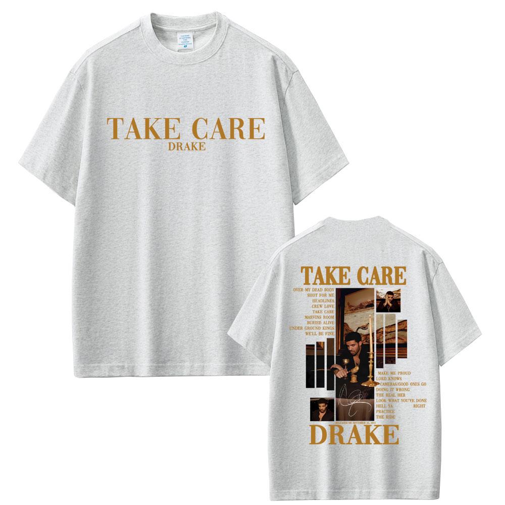 

Rapper Drake Take Care Album Graphic T-shirt Men Women Hip Hop Fashion Pop Music Top Casual Cotton Vintage T-Shirt Streetwear 4XL
