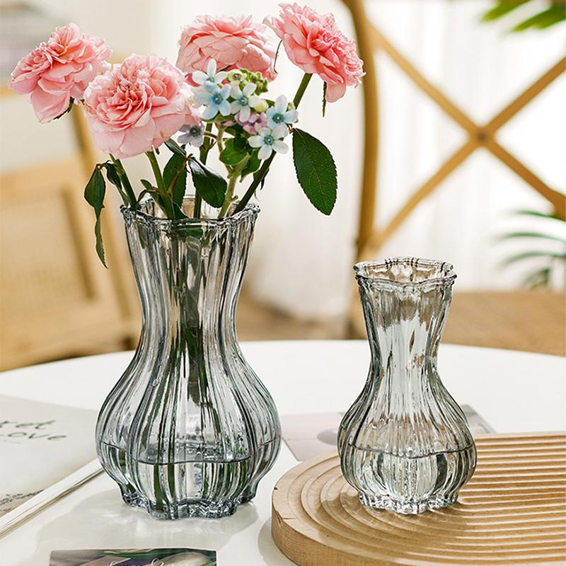 INS Glass Vase Clear Flower Vases for Centerpiece Table Home Office Desktop Decor Wedding Flower Arrangement Modern Flower Pot