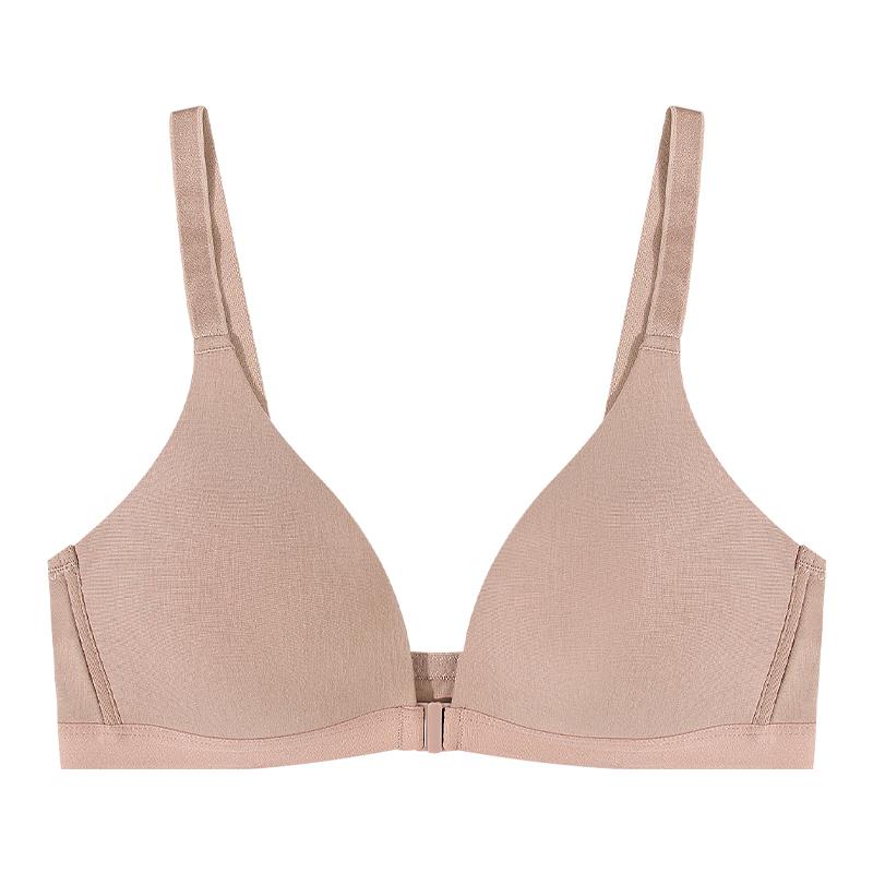 Sujetador sin costuras con cierre delantero para mujer Push Up Inalámbrico Sujetador Profundo V Color Sólido Ropa Interior Lencería Sexy Femenina