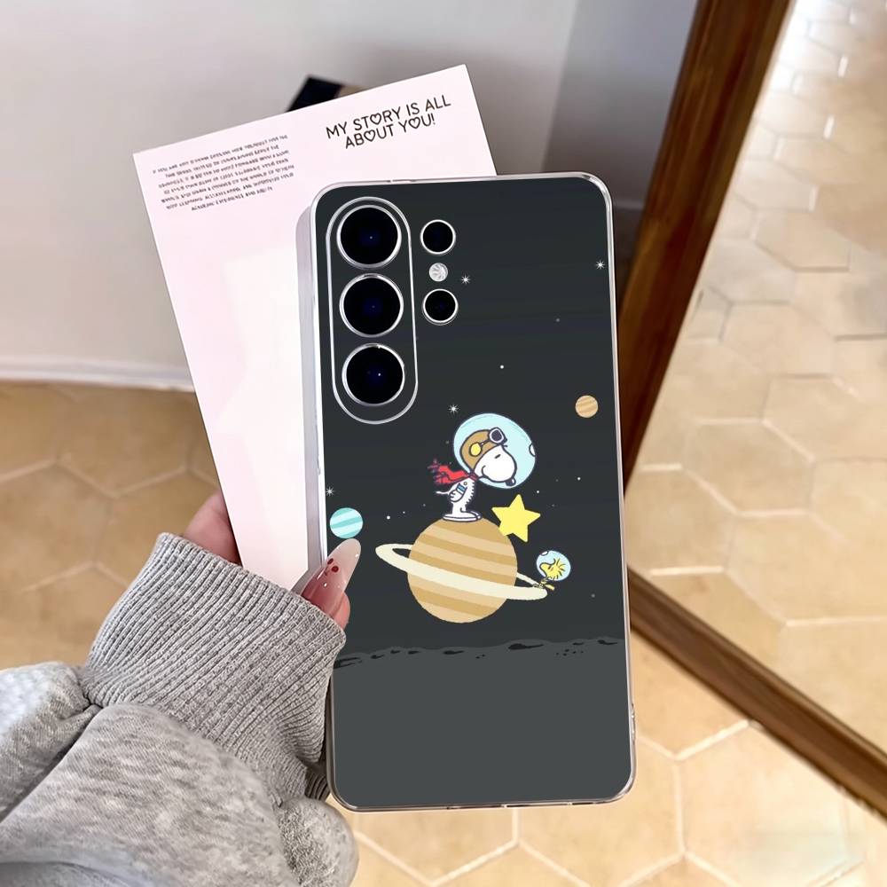 O-l Snoopy Phone Case For Samsung S25,S24,S21,S22,S23,S30,Ultra,S20,Plus,Fe,Note,10,9,5G Transparent Cover Samsung S205G