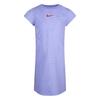 Girls Swoosh Gingham Crew Neck T-Shirt Dress