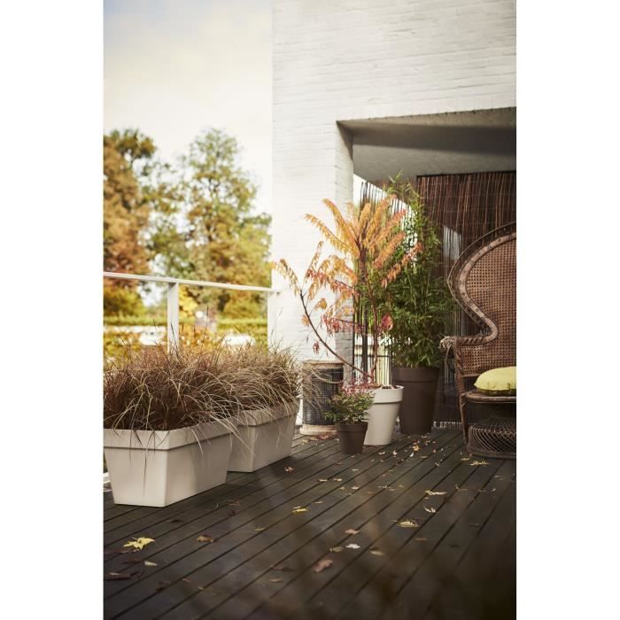 ELHO Bac à plantes avec roues Loft Urban Terrasse - 51 L - 70 x 35 x H 51 cm - Blanc
