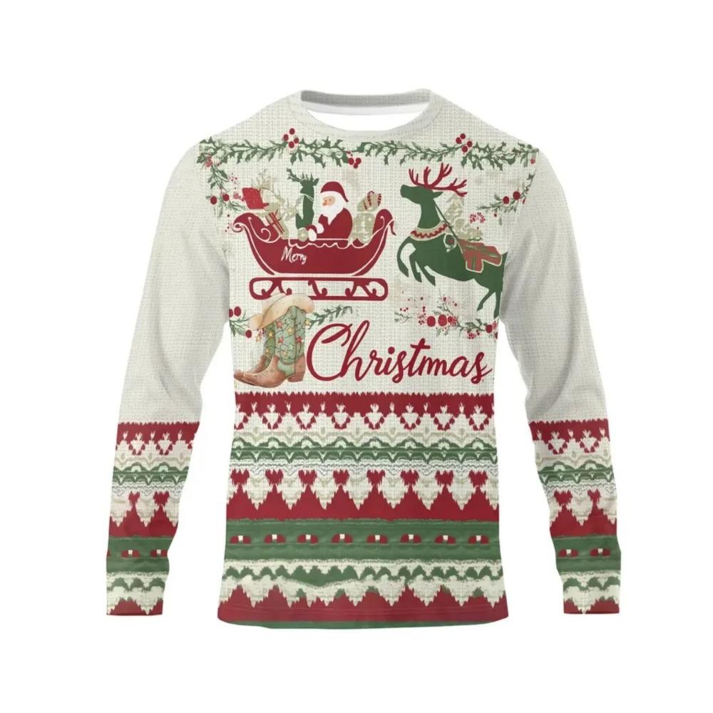 

Christmas Harajuku Men s Long Sleeve T-shirts Fashion Casual O-neck Pullover New Year Gift X mas Tops Hip Hop Loose T-shirts 5XL