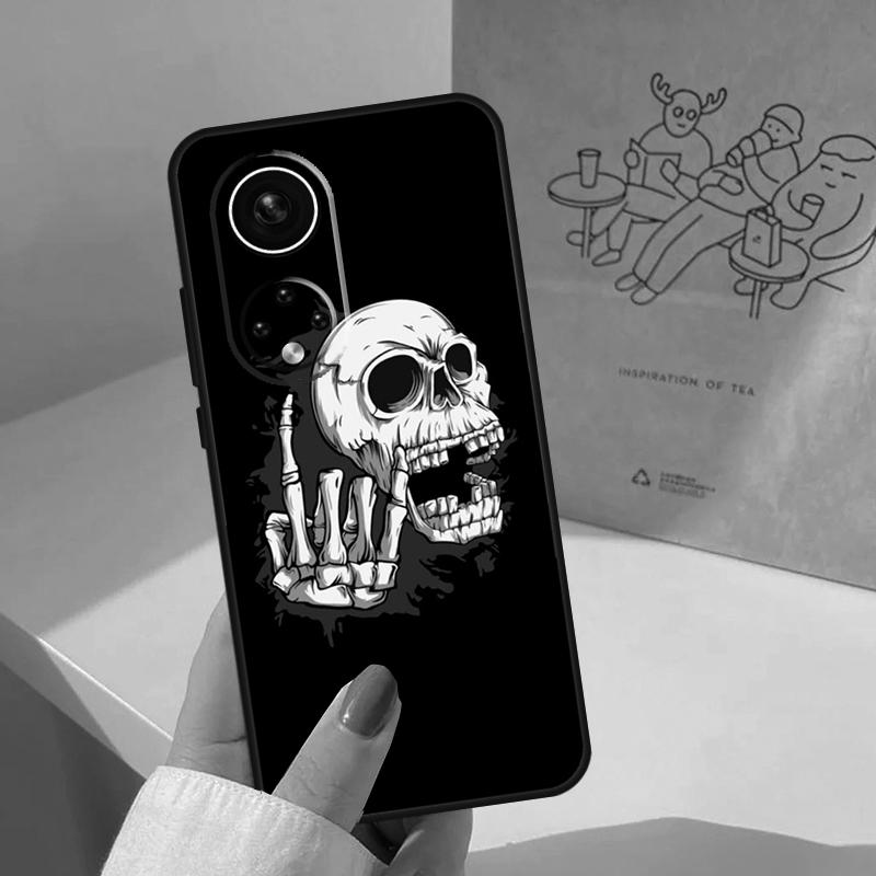 Rock and Roll Skull Case For Honor Magic 8 Pro 7 6 5 Lite Cover For Honor 200 400 50 70 90 X8a X8b X9a X9b X9c
