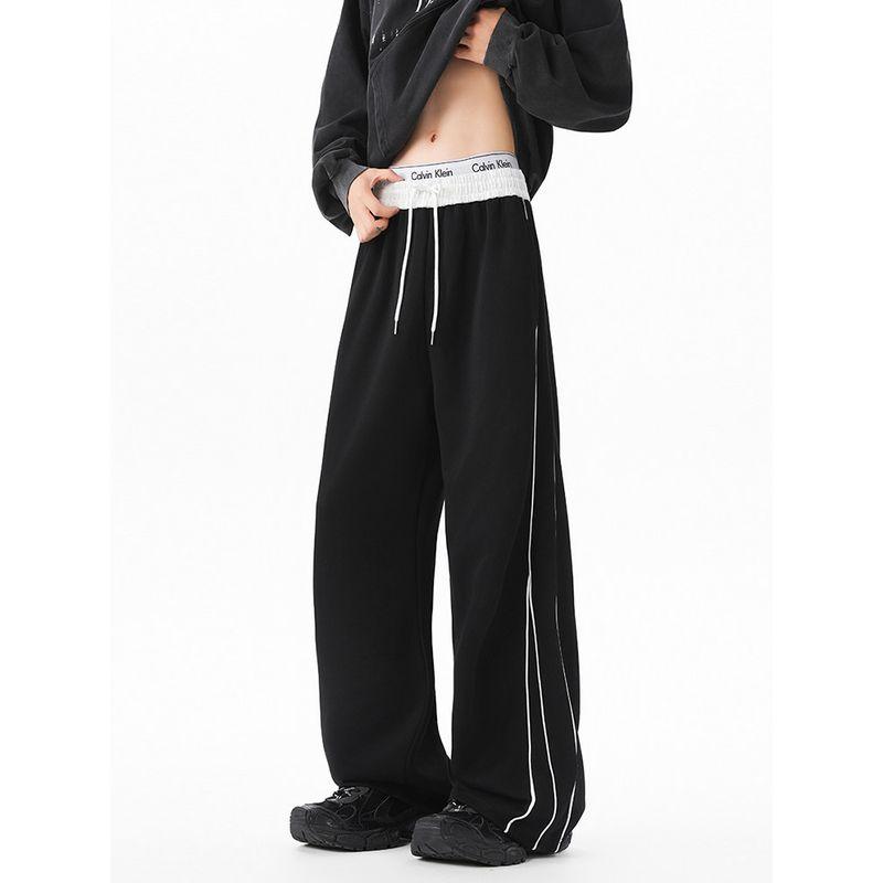 Wassup Trendy Brand Spring and Autumn Casual Pants for Men 2025 American Style Loose Street Dance Sports Versatile Wide-Leg Scimitar Pants for Women