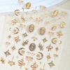Bronzing Stars Moon Totem Nail Stickers Gold Silver Nail Decoation Decals DIY Nail Supplies