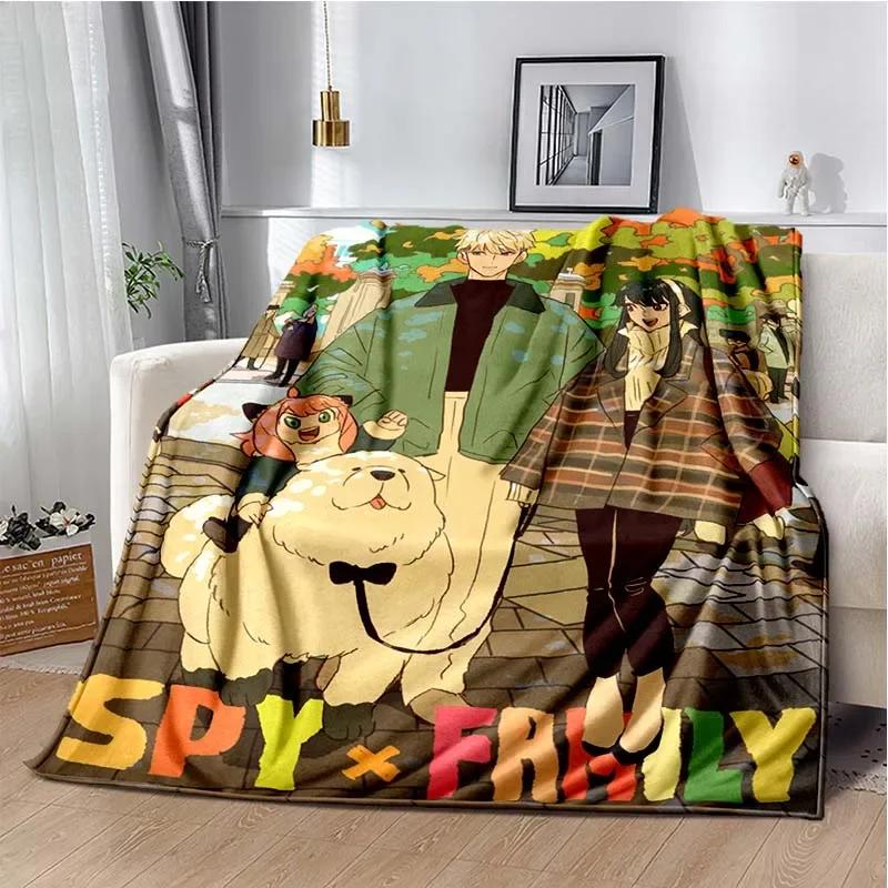 Spy x family Cartoon anime Kawai Throws Blanket Kid Super Home Soft Flannel Blanket for Travel Bedding Blanket for Birthday Gift