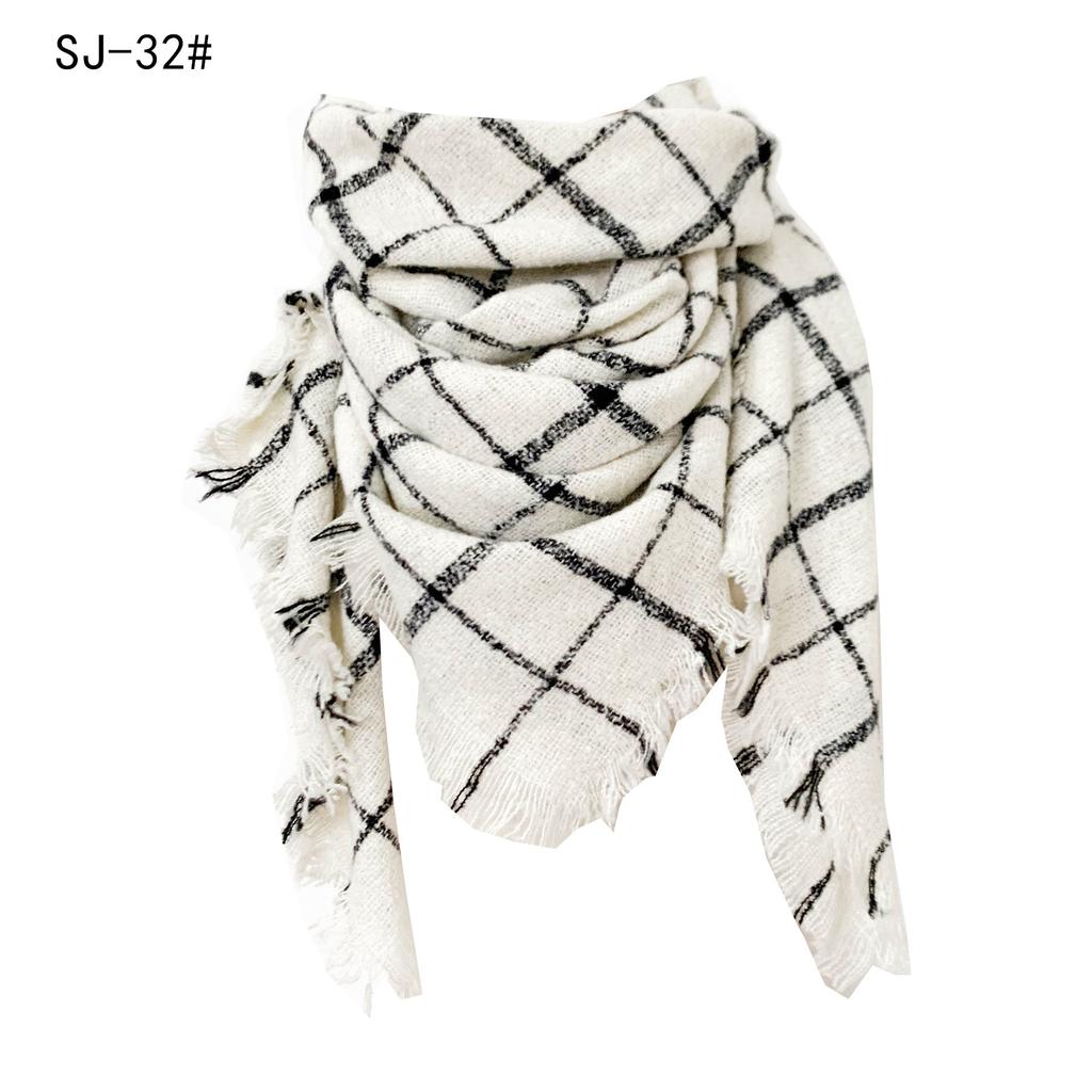 Designe Brand Knitted Spring Winter Women Scarf Plaid Warm Cashmere Scarves Shawls Luxury Neck Bandana Female Pashmina Wrap
