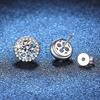 Sterling Moissanite Stud Earrings Women Men 1ct D Color Round Cut Hypoallergenic Ear Jewelry