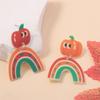 Semi-Hosting Eco-Friendly Acrylic Stud Earrings, Personalized Thanksgiving Pumpkin Pie Stud Earrings