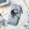 Skull Print Long Wallet Fashion Dark Style Multi Card Slot Portable Forever Purse