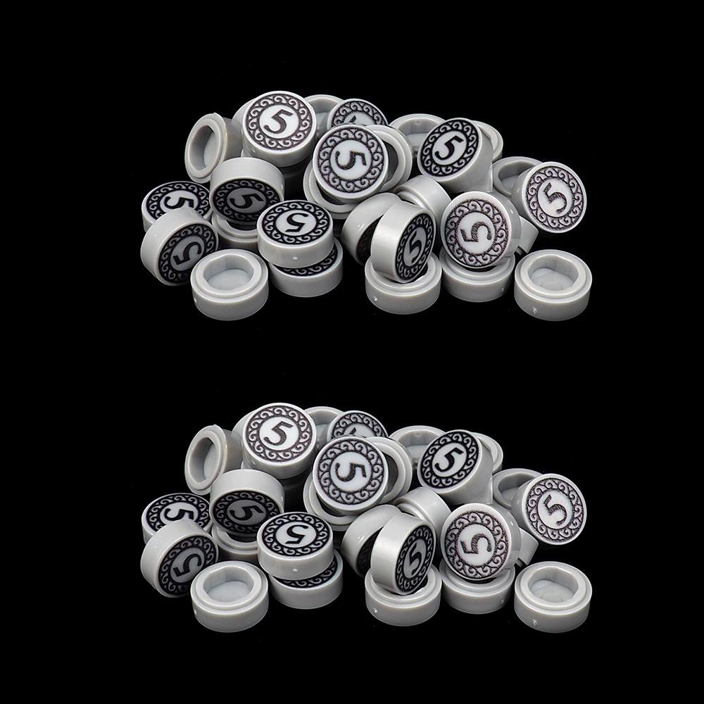 Non-Toxic Moc 10Pcs 98138 Printed 5 Cent Coin Pattern Building Blocks Kit Scene Storage Bricks Particle Diy Toy Children Kid Birthday Gift