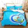3 In 1 Smeshariki Themed Bedding, Duvet Cover + Two Pillowcases, Funny Russian Anime Art Print Soft Fabric Gift