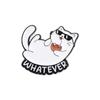 Unique Cartoon Lazy Cat Brooch Creative Flame Design Badge For Decoration Stylish