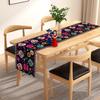 Skull Table Runners Mexico Flower Day of The Dead Linen Table Runners Holiday Decorations for Dining Table