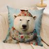 Animals Cute Retro Cartoon Cushion Cover Silky Short Plush Invisible Zipper Dustproof Sofa Pillow Case For Home Decor