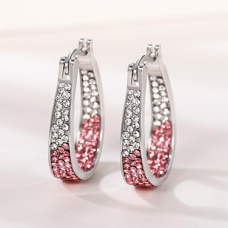 Pinduoduo Earrings, Colorful Ear Buckle Fashion Diamond Women'S Earrings, Versatile Earrings