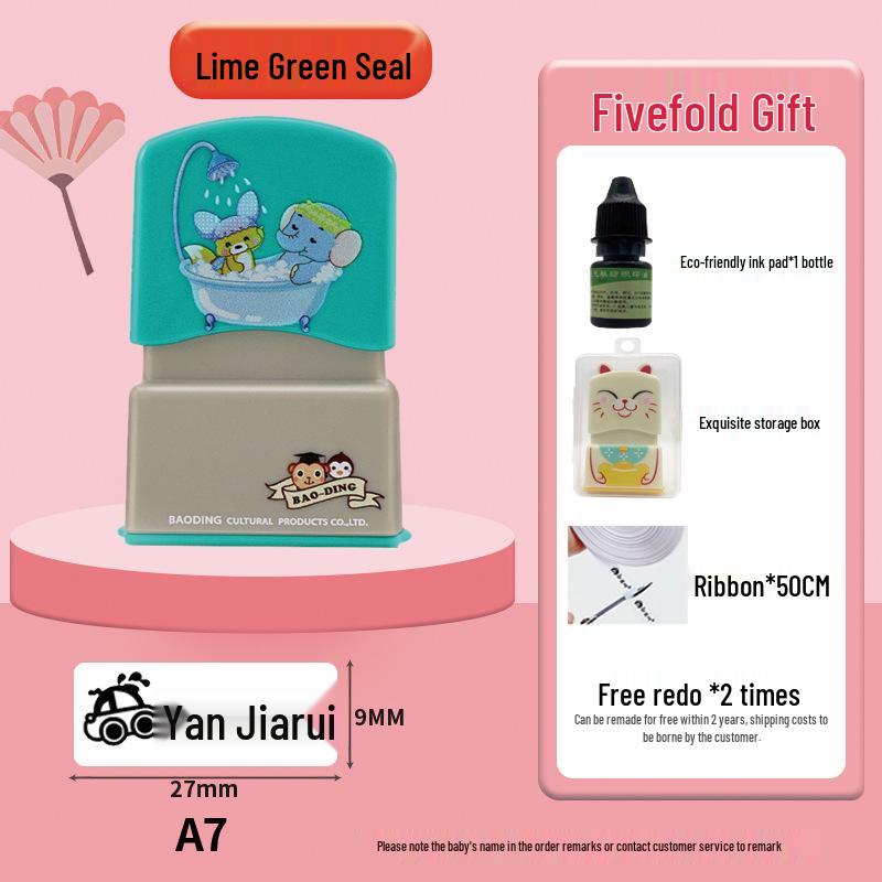 Custom Waterproof Name Stamp and Sticker Set for Children