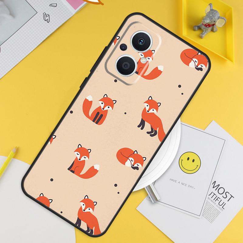 Cartoon Foxes Animal For OPPO Reno 8T 11F 12F 13F 14F 7 8 Lite 10 11 12 13 14 Pro OPPO Find X9 X8 X5 X6 Pro Case