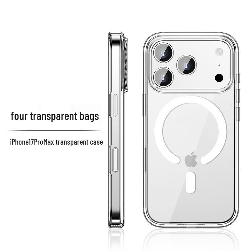 Wlons Magnetische Transparente Hülle für iPhone 17 Pro Max - 4er-Pack Kompatibel mit 17AIR