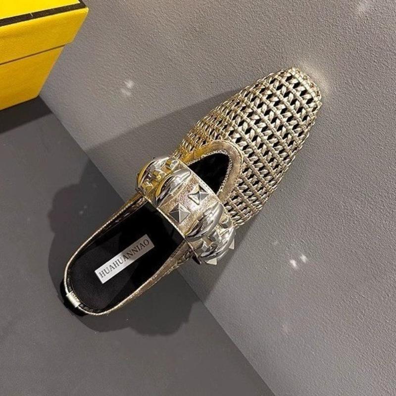 Fashion Women Flats Mules Shoes Fashion Luxury Summer Slippers New Sandals Trend 2025 Casual Slingback Woman Flip Flops Sandalias Mujer
