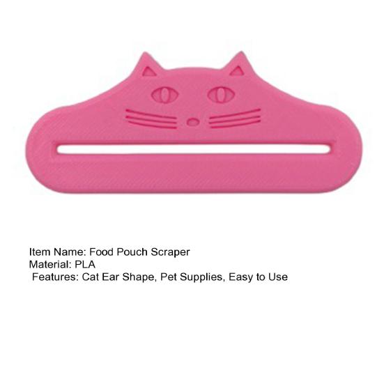 3D-gedruckter Katzenfutterbeutel-Schaber Katzenohrenform Sauberer Überreste-Reduzierer Universeller Katzenleckerli-Streifen Nassfutterbeutel-Quetscher-Extraktor Haustierbedarf