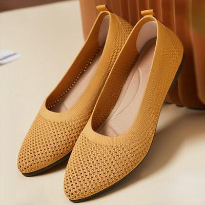 New Solid Color Pointed Shoe Soft Sole Women's Shoes Casual Breathable Women's Knitted Shoes